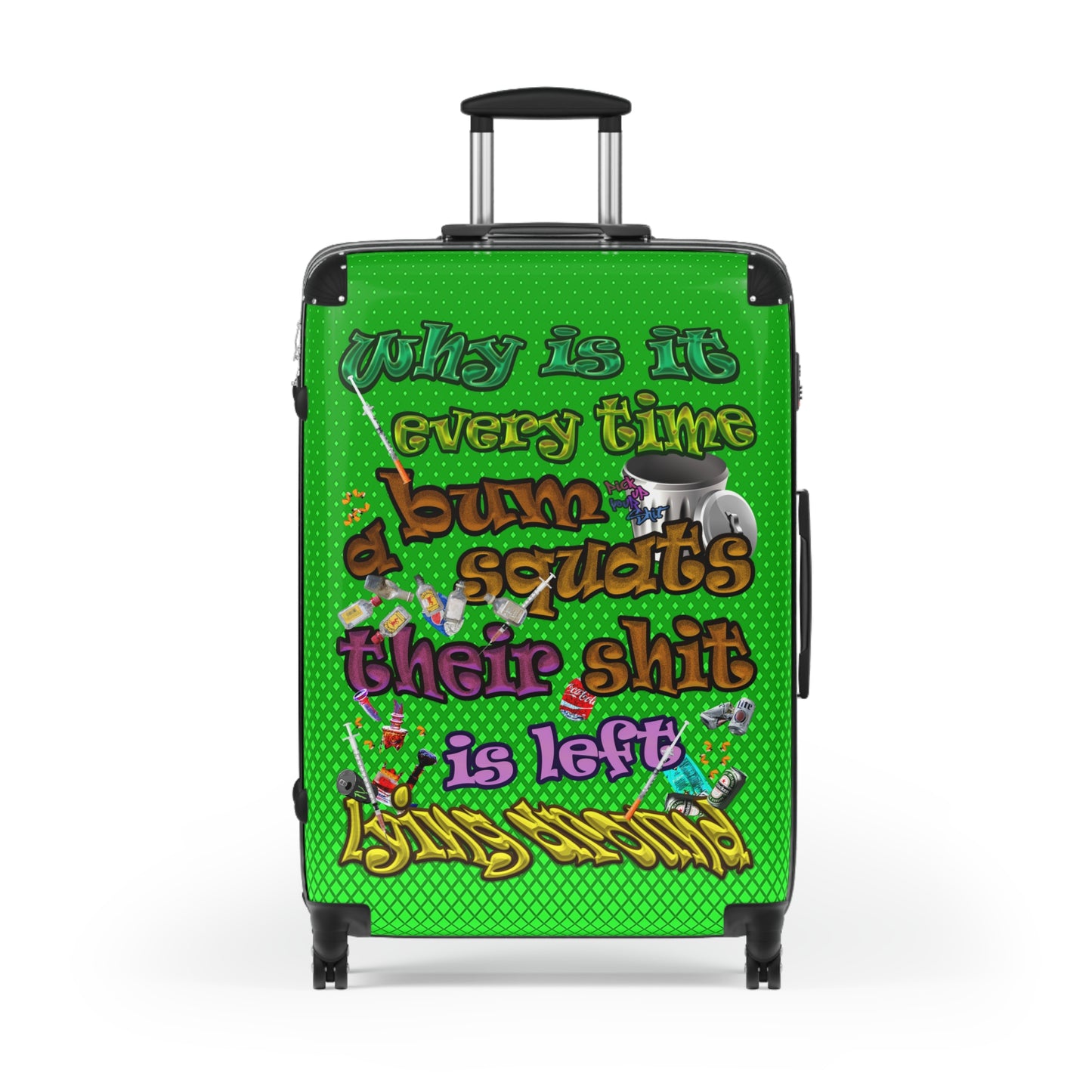 the bum's shit - Suitcase (logo green)