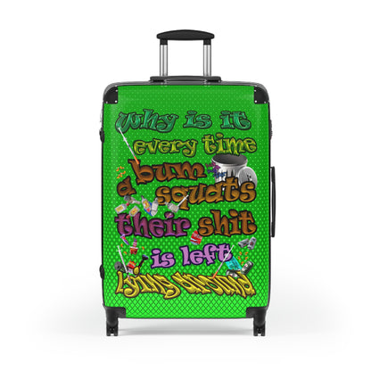 the bum's shit - Suitcase (logo green)