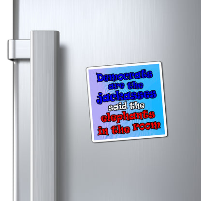 donkeys and elephants - Magnets - (light blue-purple wave)