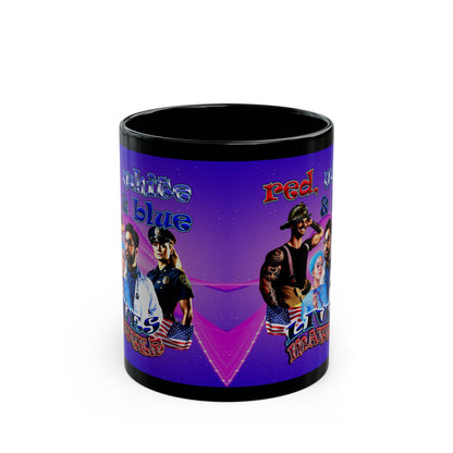 rw&b lives matter - Black Mug (purple-pink wave)