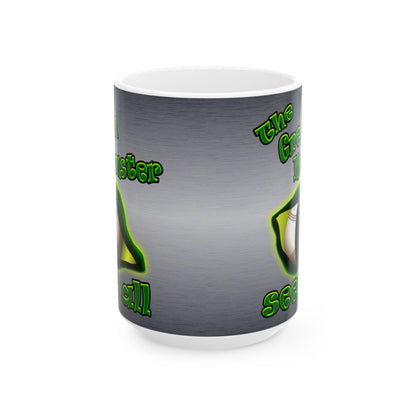 green monster - White Mug (brushed nickel)