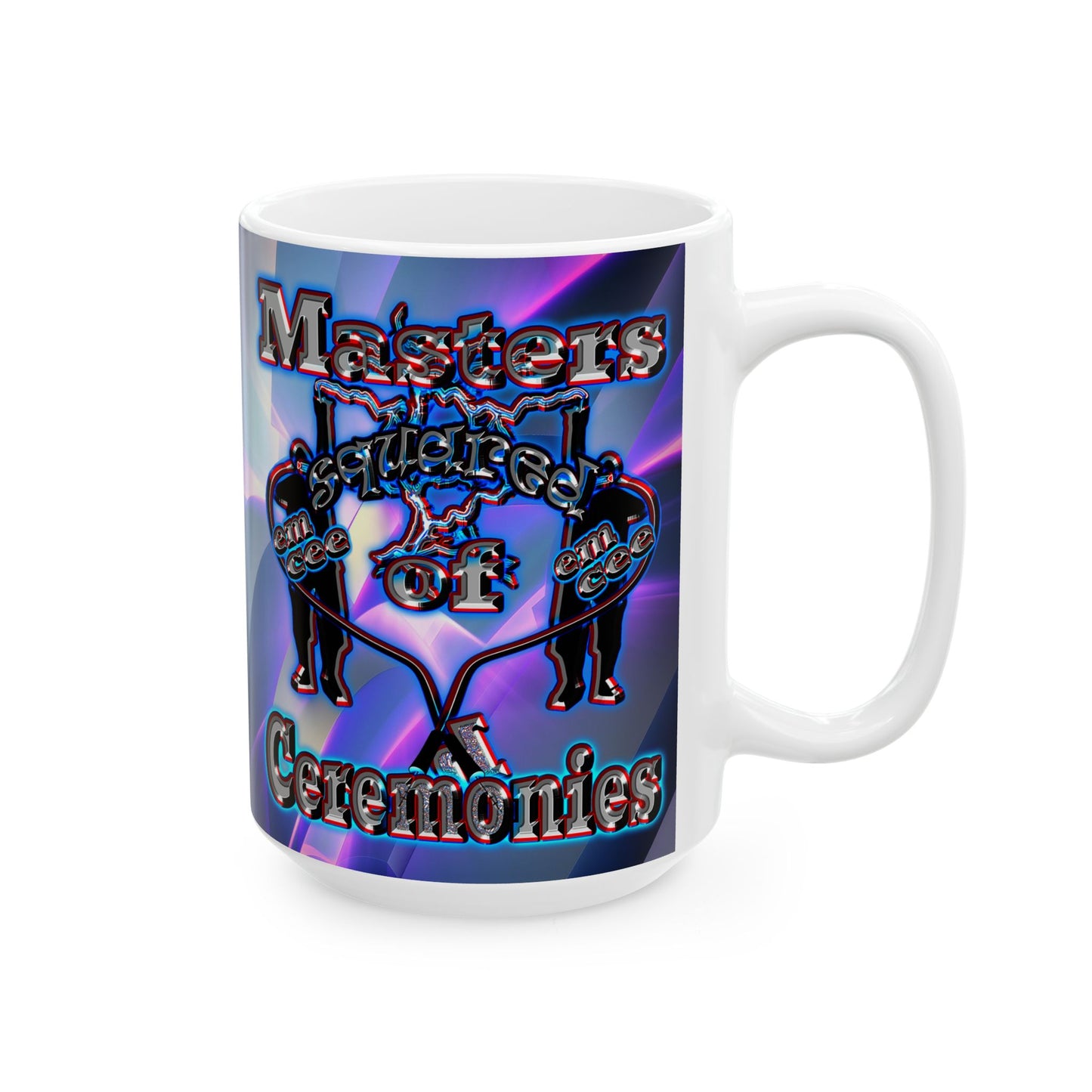 em cee squared - White Mug (grey-pink wave)