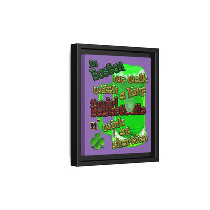 celtics logo - framed canvas art (light purple)