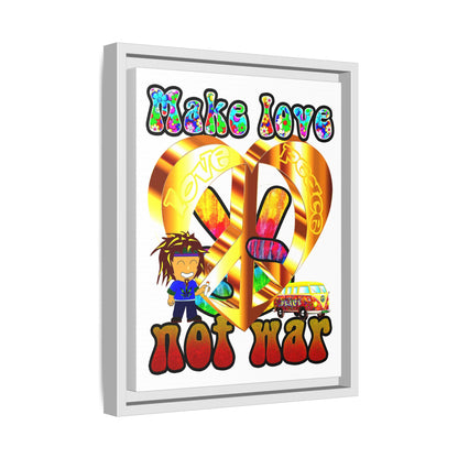love peace - framed canvas art (white)