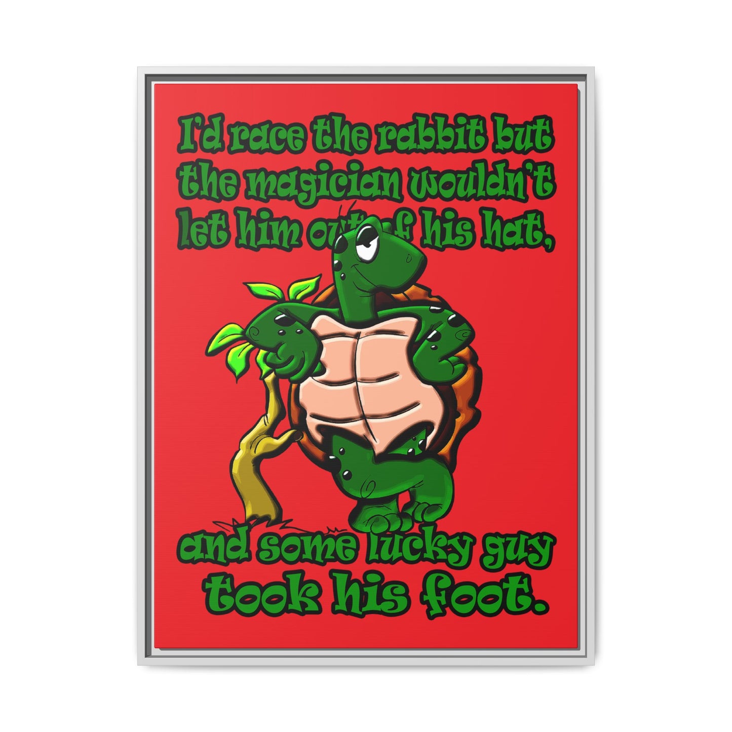 turtle race - framed canvas art (red)