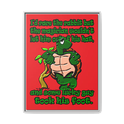 turtle race - framed canvas art (red)