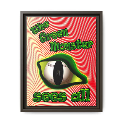 green monster - framed canvas art (yellow-orange wave)