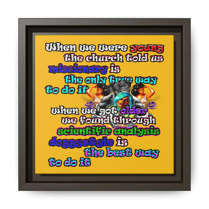 doggystyle - framed canvas art (yellow)