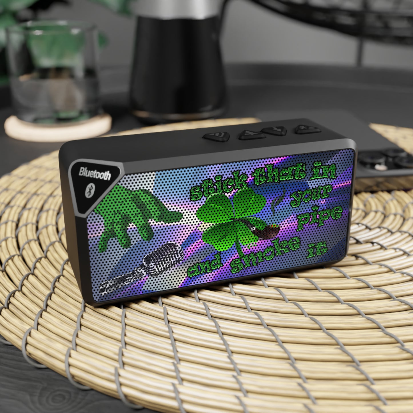 stick that in your pipe and smoke it - Jabba Bluetooth Speaker (grey-pink wave)