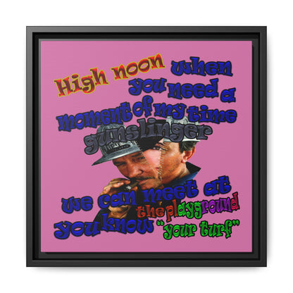 high noon - framed canvas art (light pink)