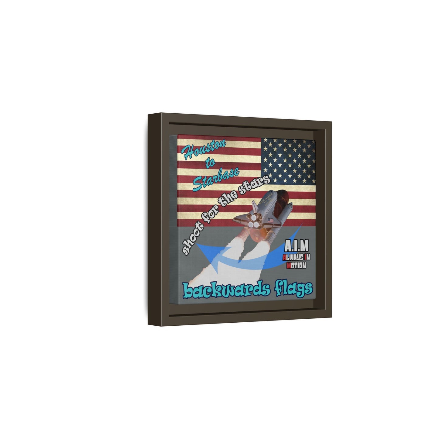 shoot for the stars - framed canvas art (dark grey)
