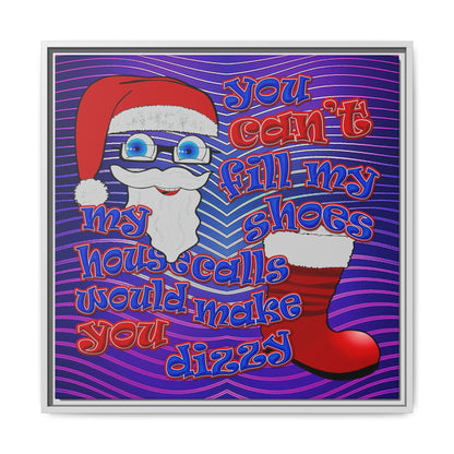 santa's shoes - framed canvas art (purple wave)