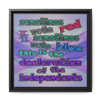 declaration of the independents - framed canvas art (light blue-pink wave)