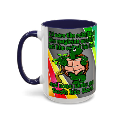 turtle race - Accent Mug (rainbow split)