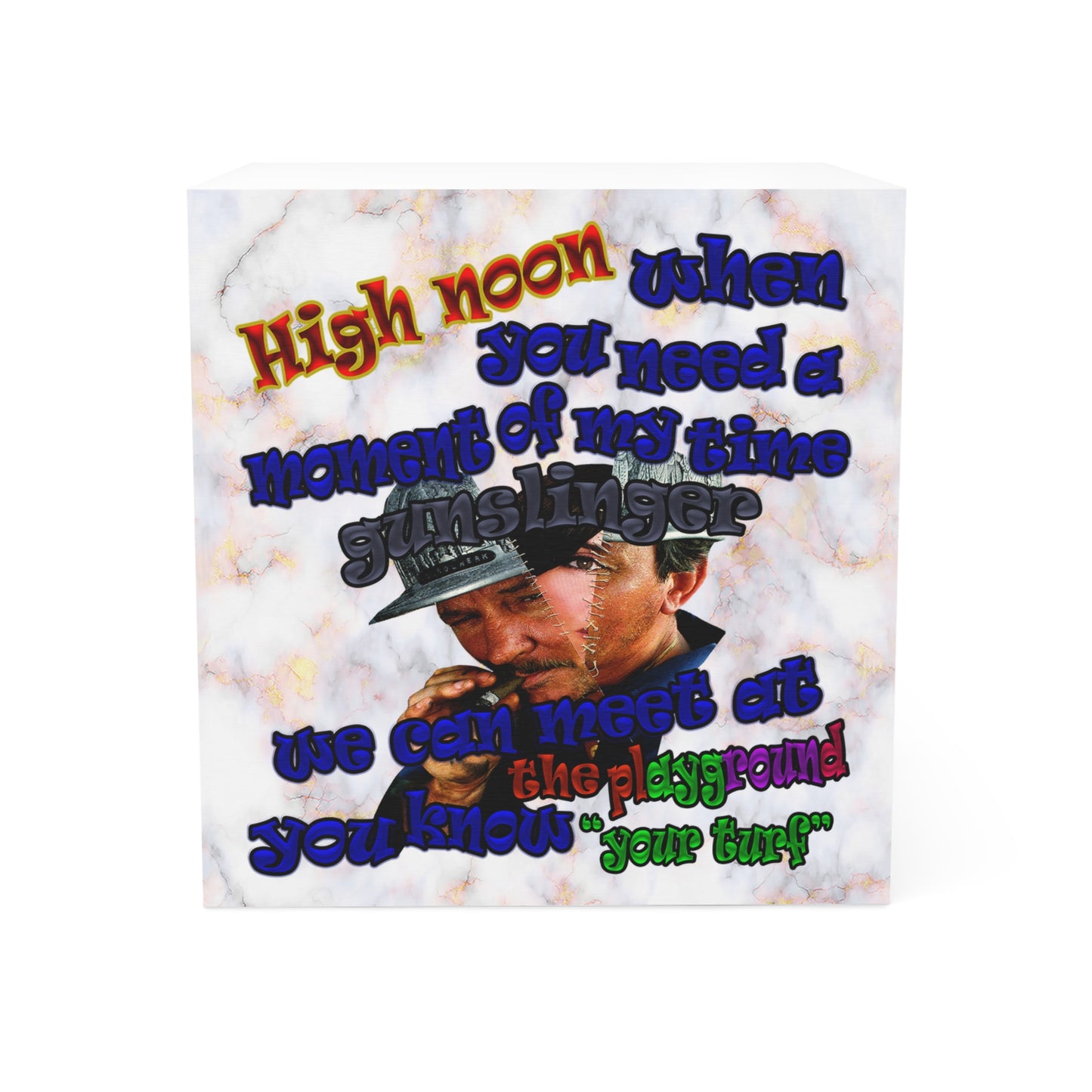 high noon - note cube (white marble)