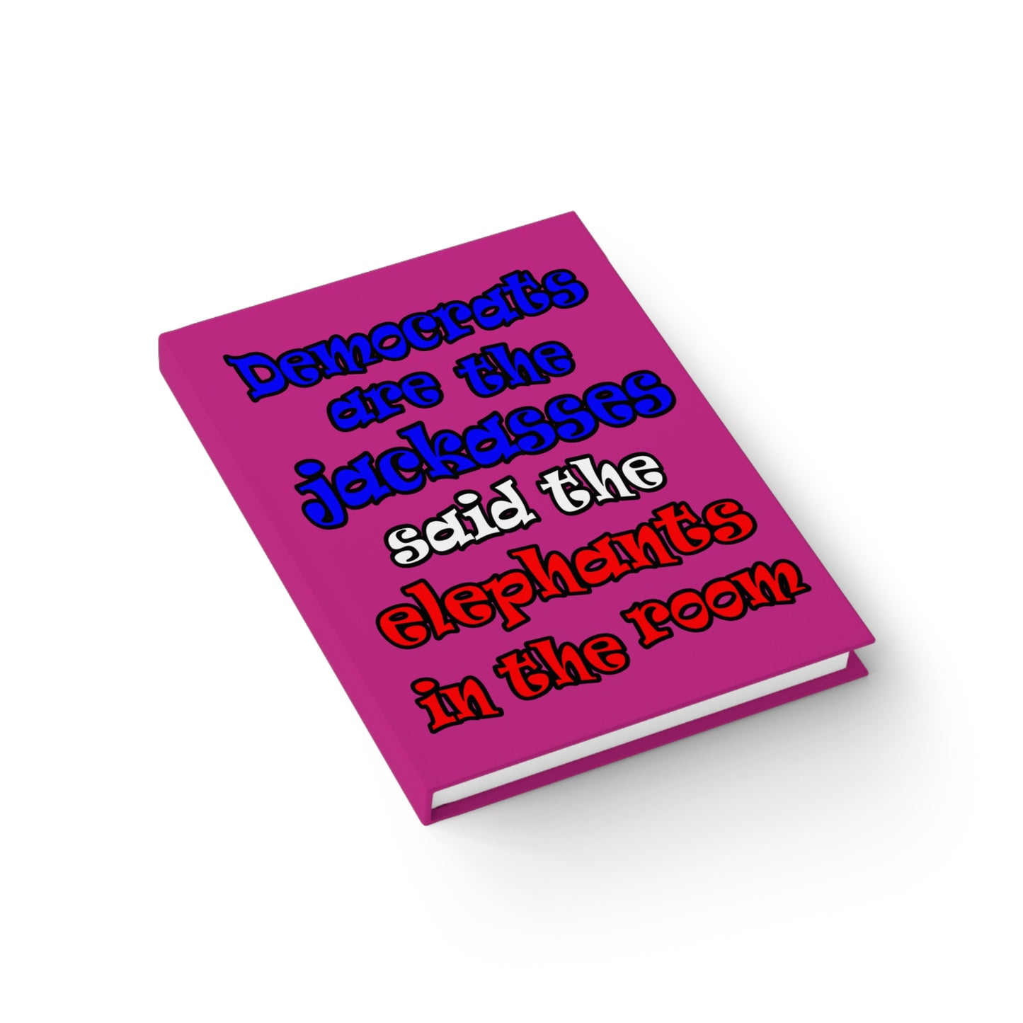 donkeys and elephants - journal-lined (pink)