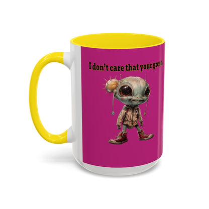 I don't care that your grey - Accent Mug (pink)
