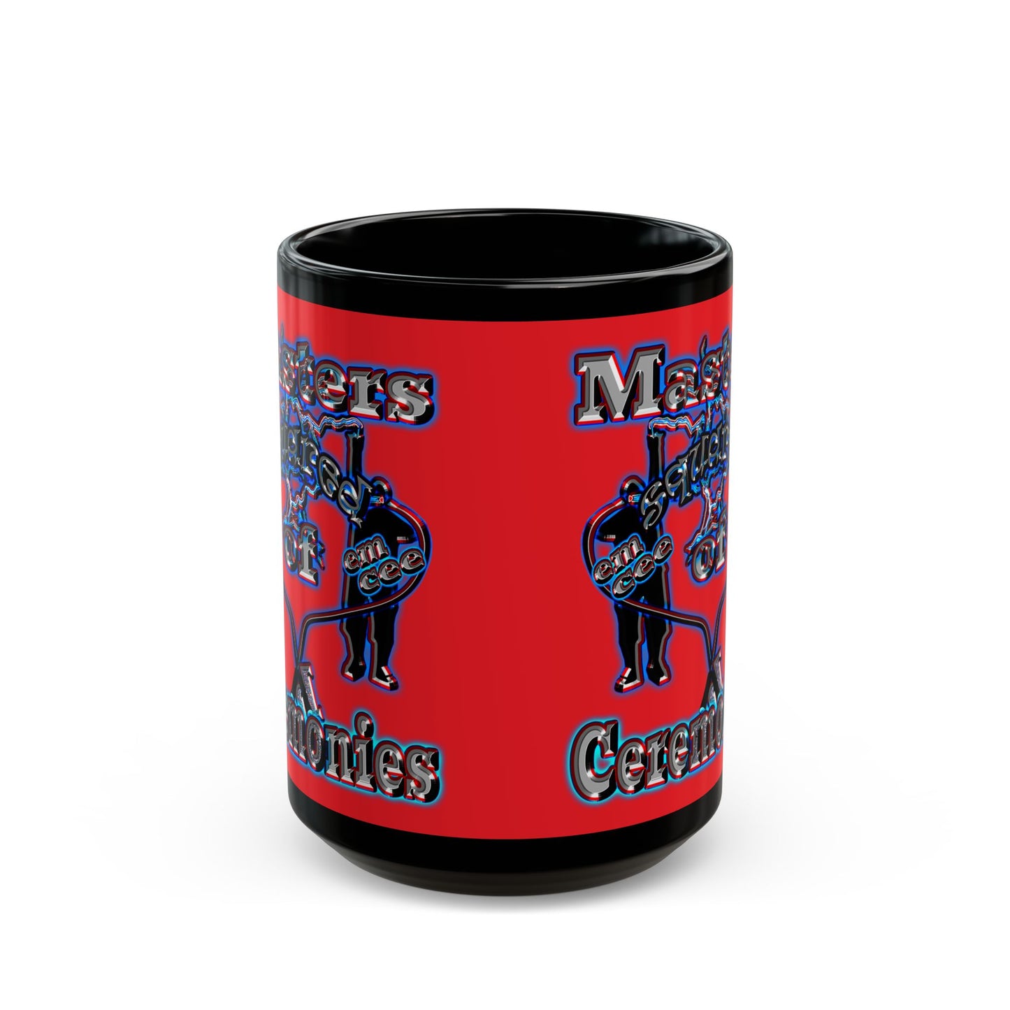 em cee squared - Black Mug (red)