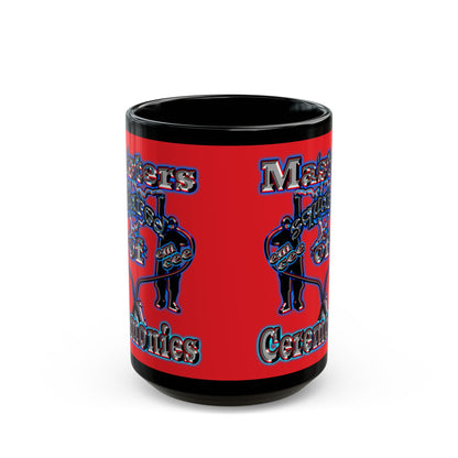 em cee squared - Black Mug (red)