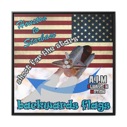 shoot for the stars - framed canvas art (white marble)