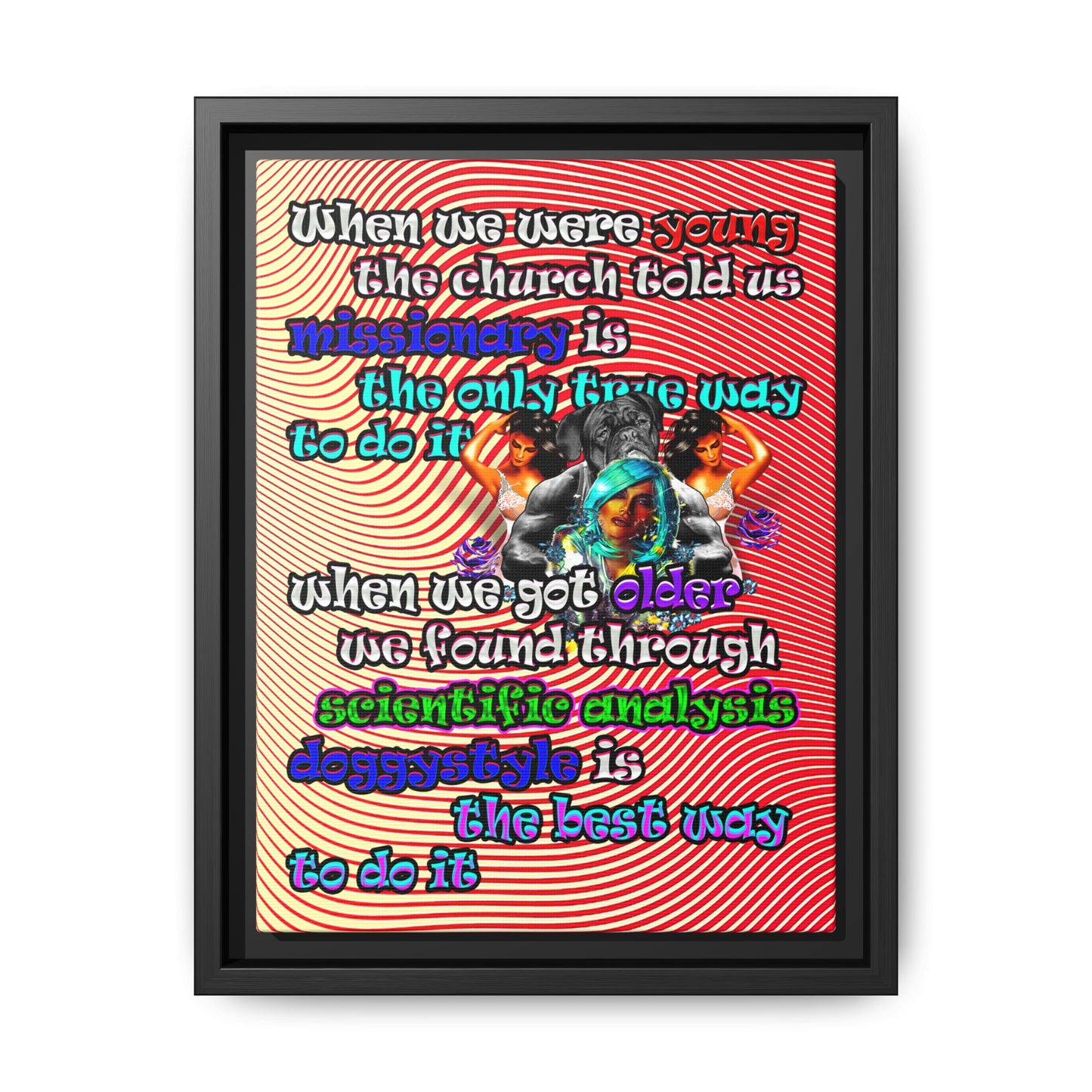doggystyle - framed canvas art (yellow-orange wave)