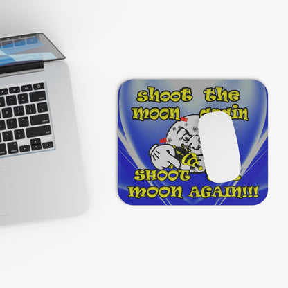 shoot the moon again - Mouse Pad (Rectangle) (blue-white wave)