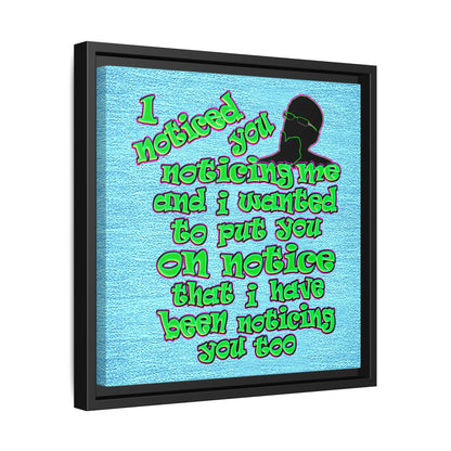 noticed you noticing - framed canvas art (faded blue)