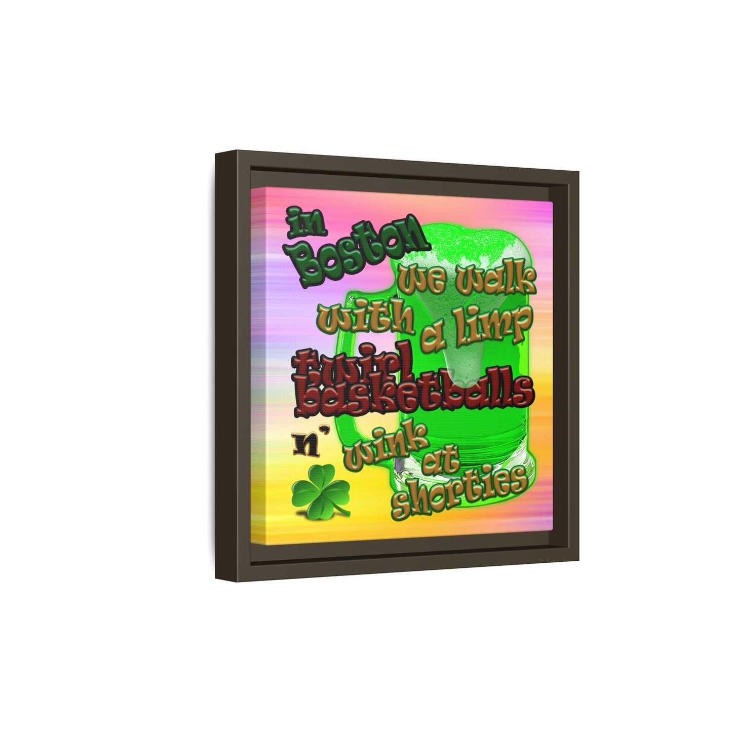 celtics logo - framed canvas art (color blur)