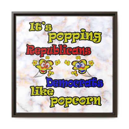 popping like popcorn - framed canvas art (white marble)