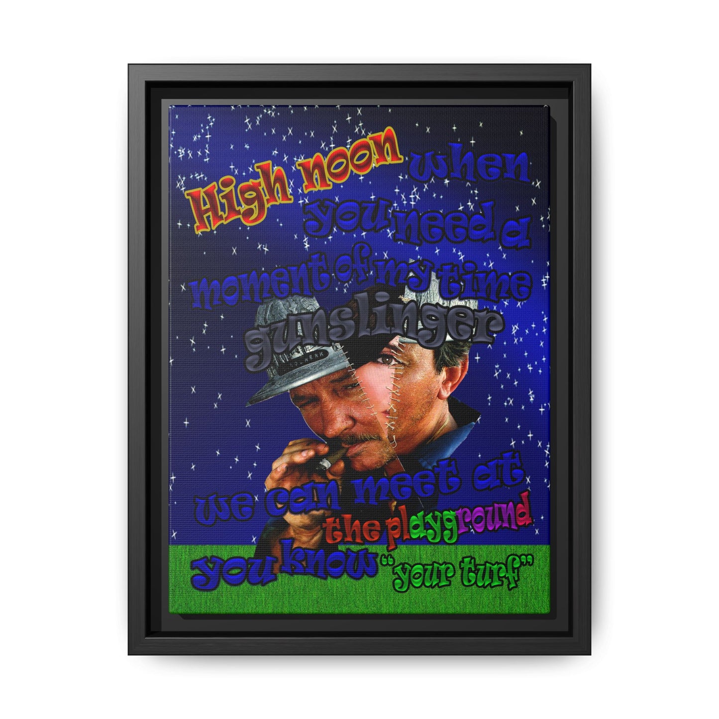 high noon - framed canvas art ('snoops' background)