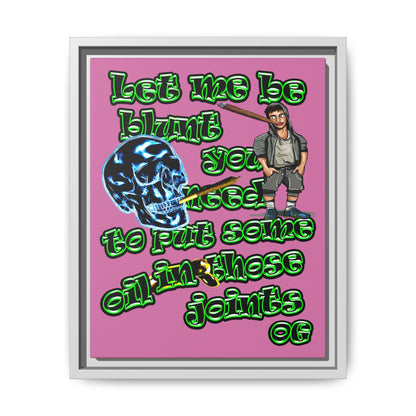 og - framed canvas art (light pink)
