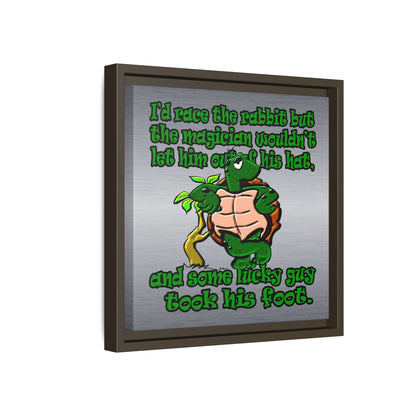 turtle race - framed canvas art (brushed nickel)