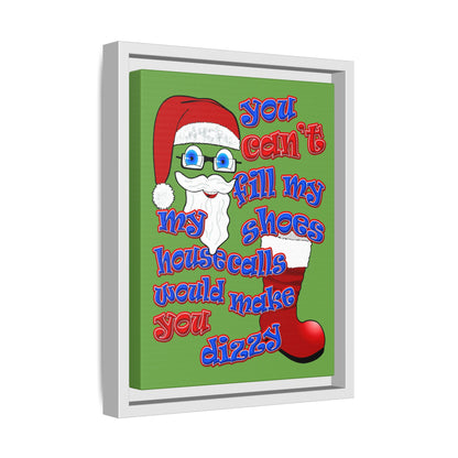 santa's shoes - framed canvas art (green)