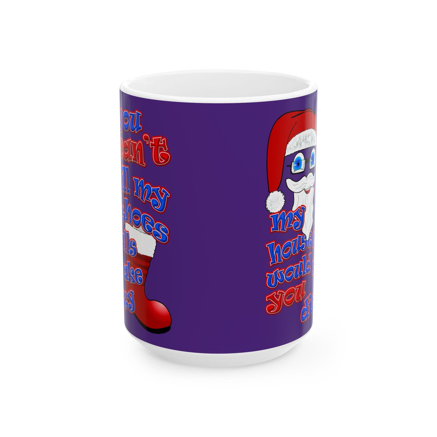 santa's shoes - White Mug (purple)