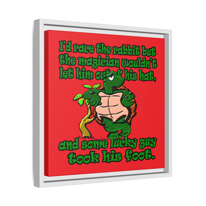turtle race - framed canvas art (red)
