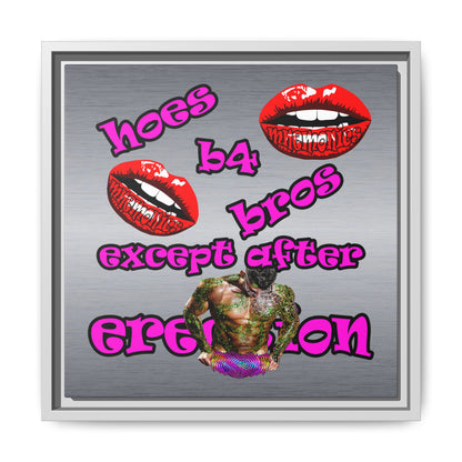 hoes b4 bros - framed canvas art (brushed nickel)