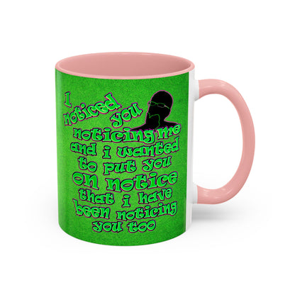 noticed you noticing - Accent Mug (green turf)