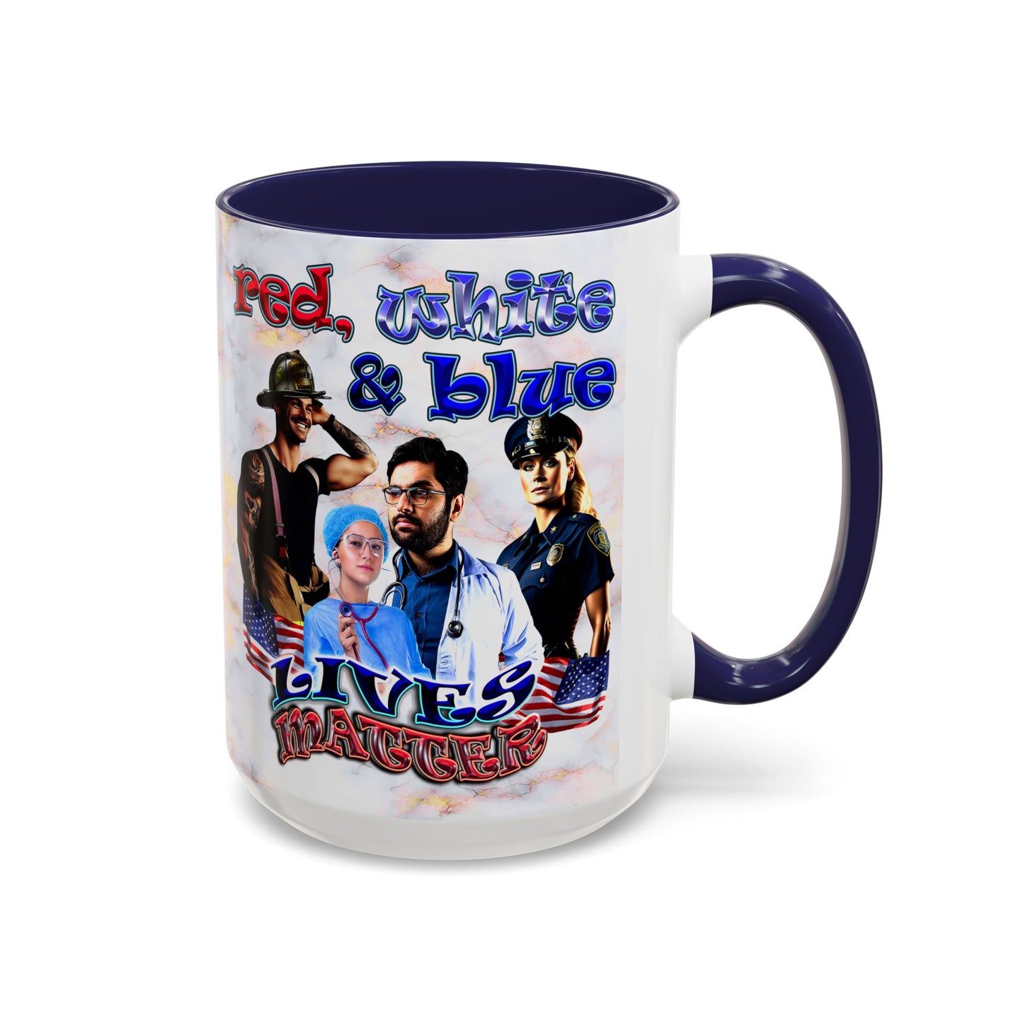 rw&b lives matter - Accent Mug (white marble)