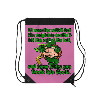 turtle race - Drawstring Bag (light pink)
