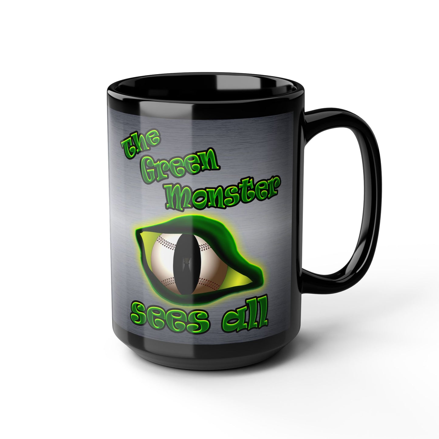 green monster - Black Mug (brushed nickel)