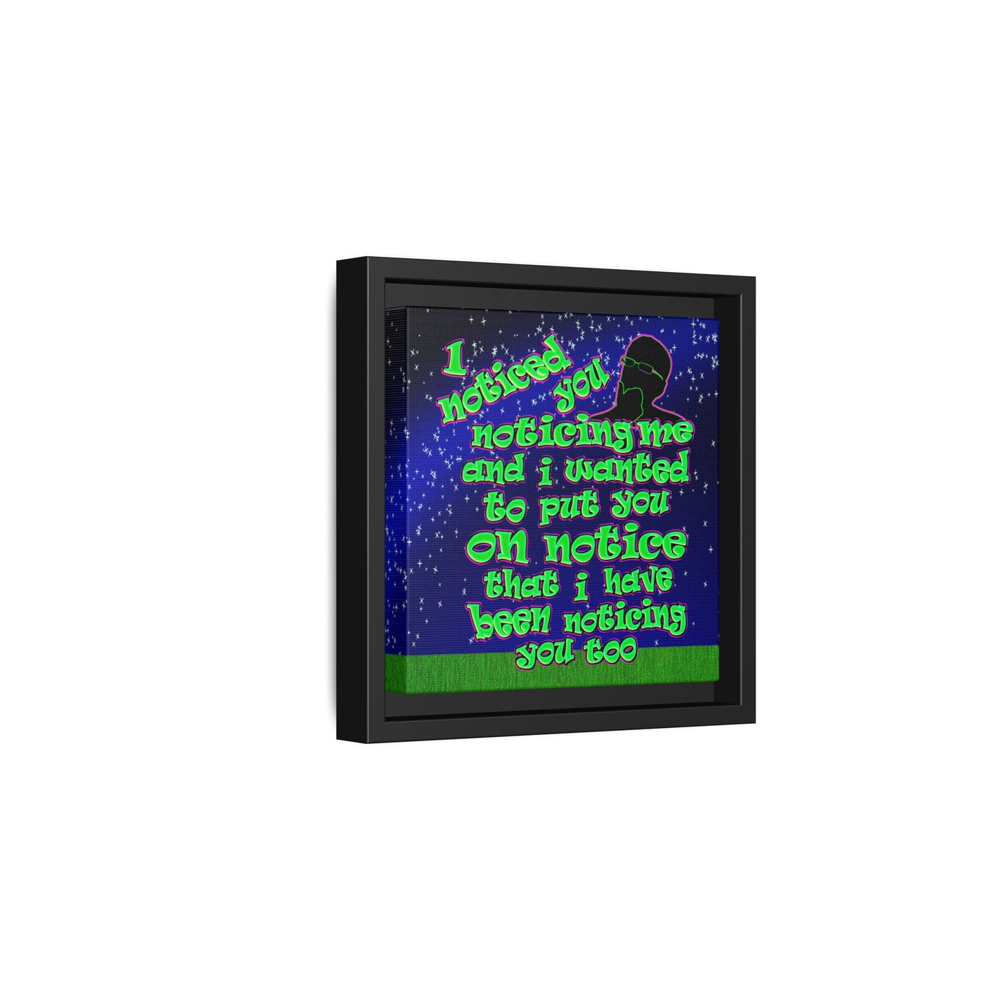 noticed you noticing - framed canvas art ('snoops' background)