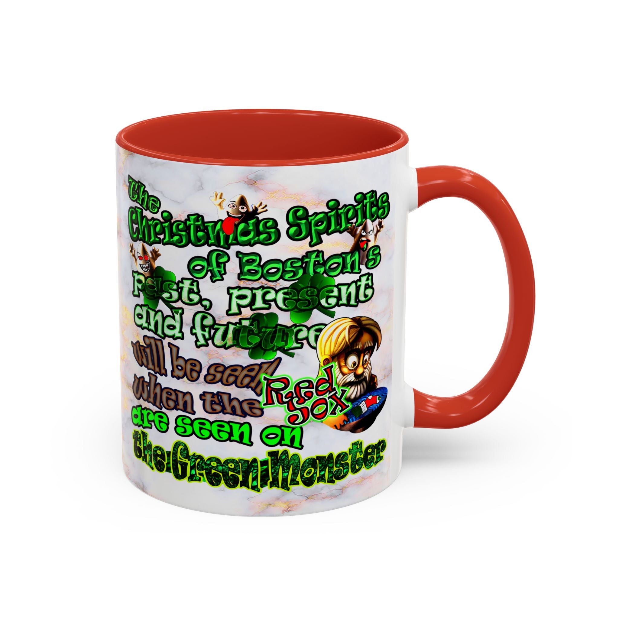 christmas spirits of boston - Accent Mug (white marble)