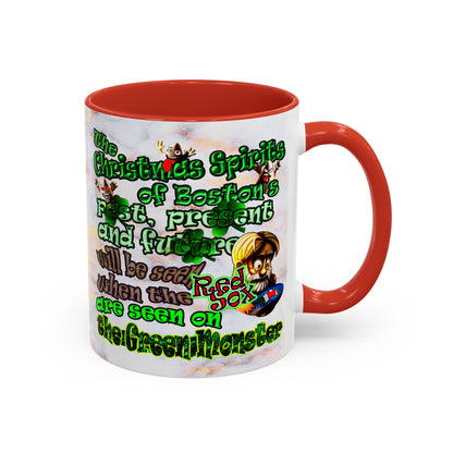 christmas spirits of boston - Accent Mug (white marble)