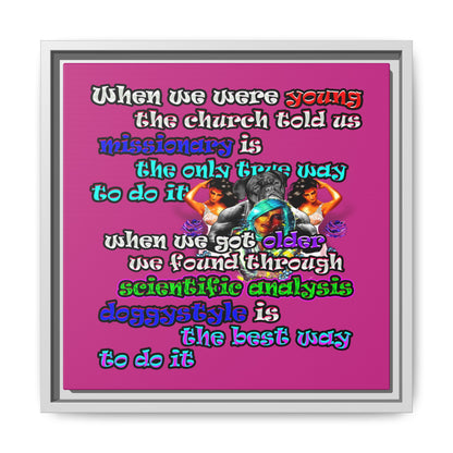 doggystyle - framed canvas art (pink)