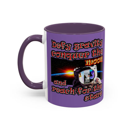 defy conquer reach - Accent Mug (light purple)