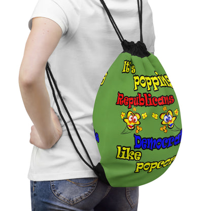 popping like popcorn - Drawstring Bag (green)