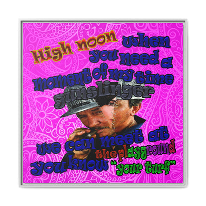 high noon - framed canvas art (pink swirl)