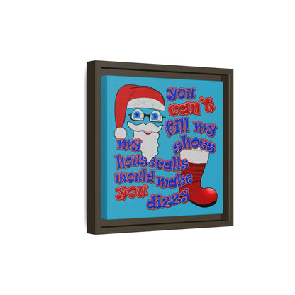 santa's shoes - framed canvas art (turquoise)