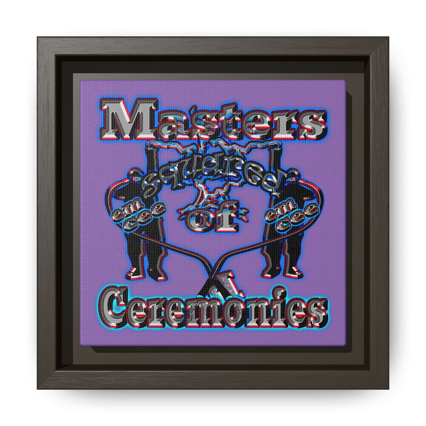 em cee squared - framed canvas art (light purple)