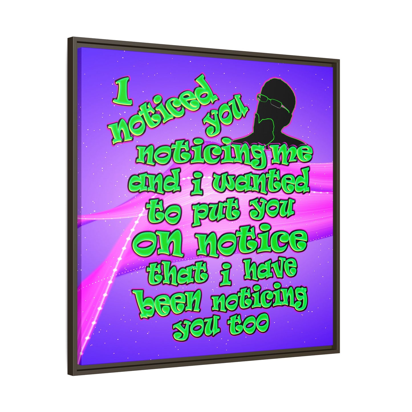 noticed you noticing - framed canvas art (purple-pink wave)
